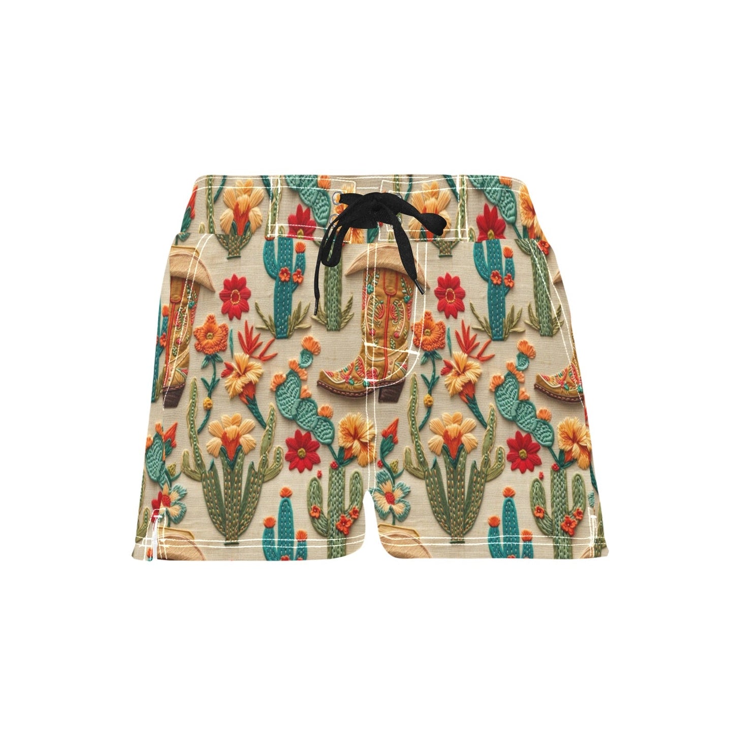 Women's Southwestern Desert Cowgirl Beach Board Shorts