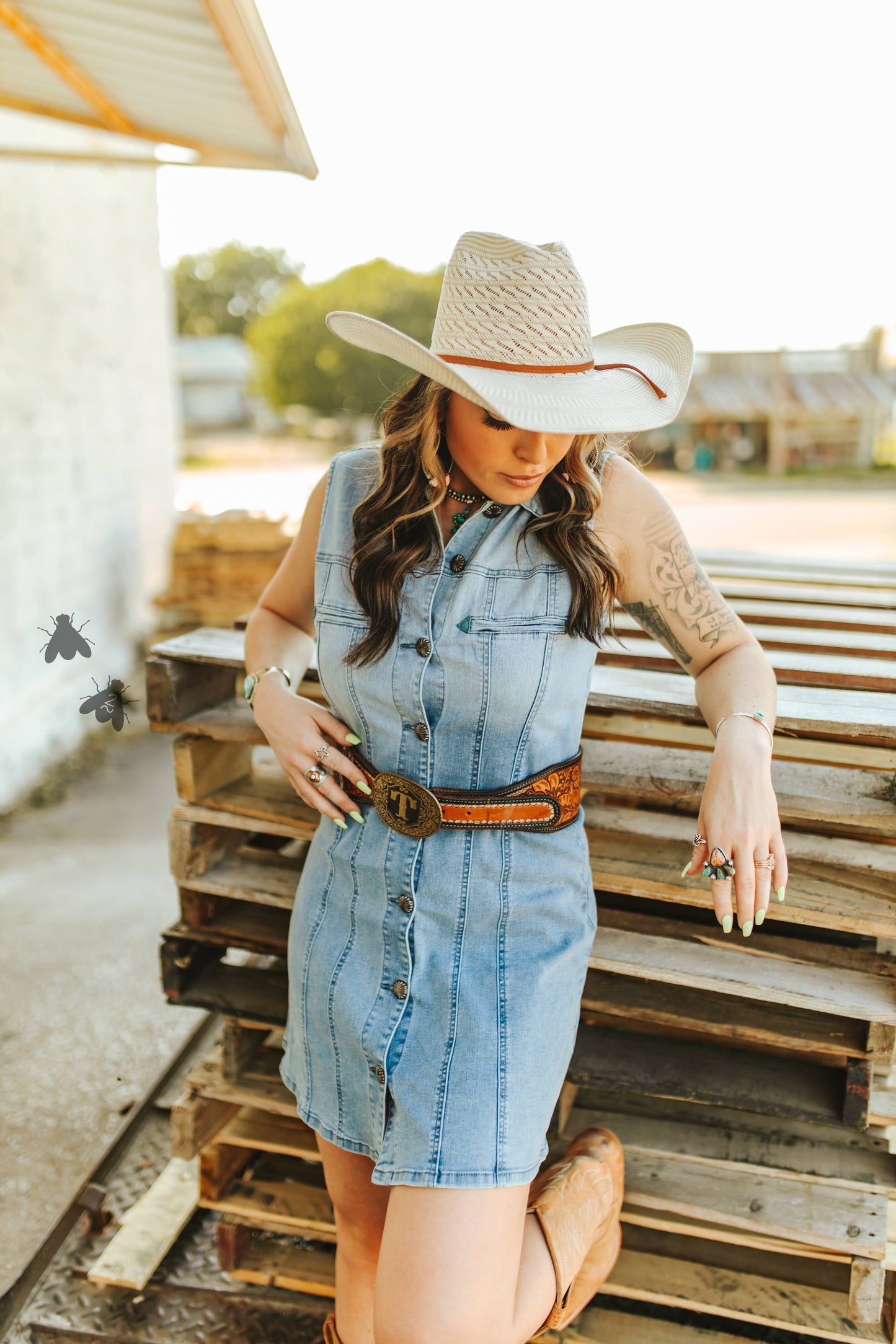 DENIM SWEETHEART DRESS