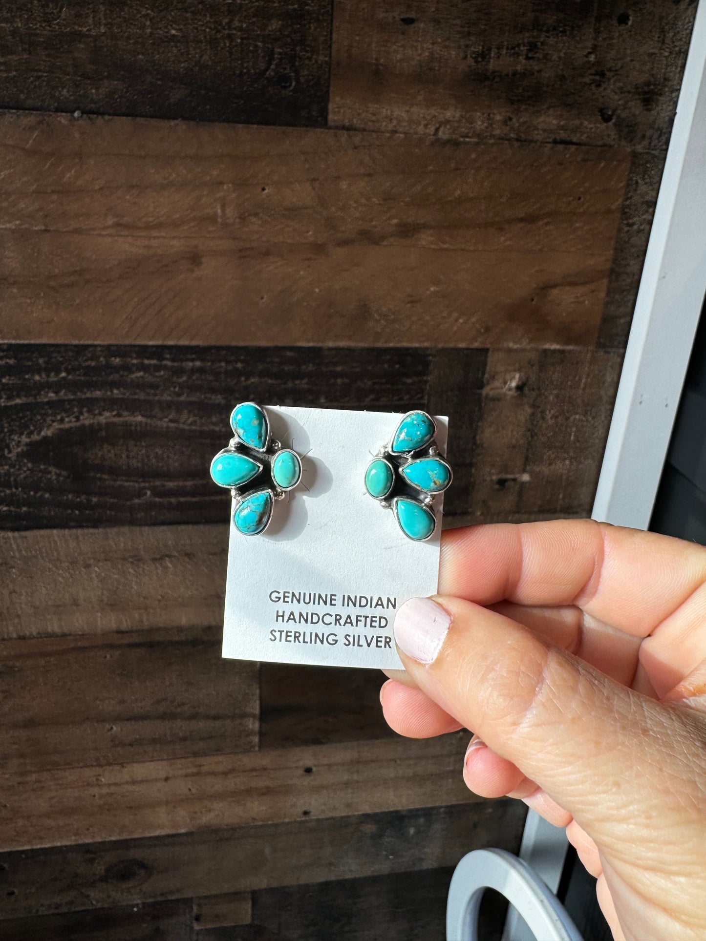 Stud 3 teardrop Turquoise Earrings option 1