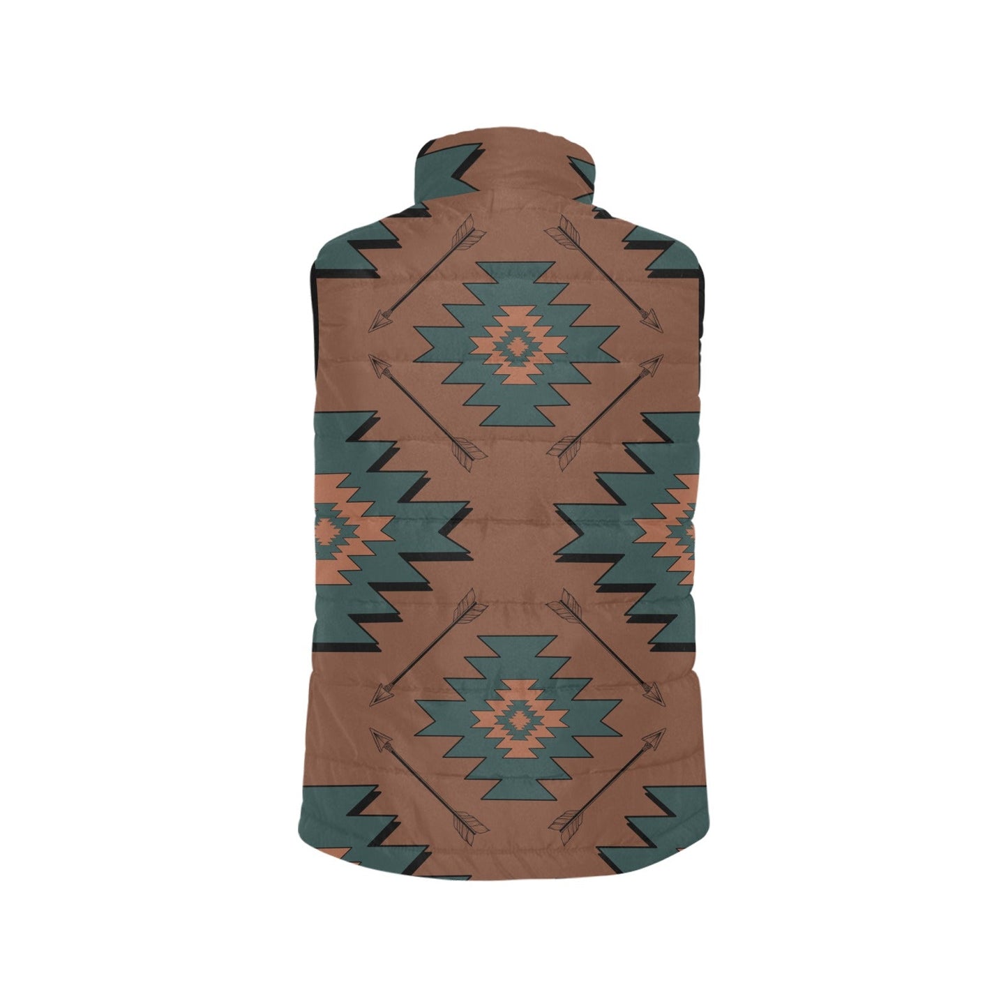 Teal Aztec Men's Puffy Vest