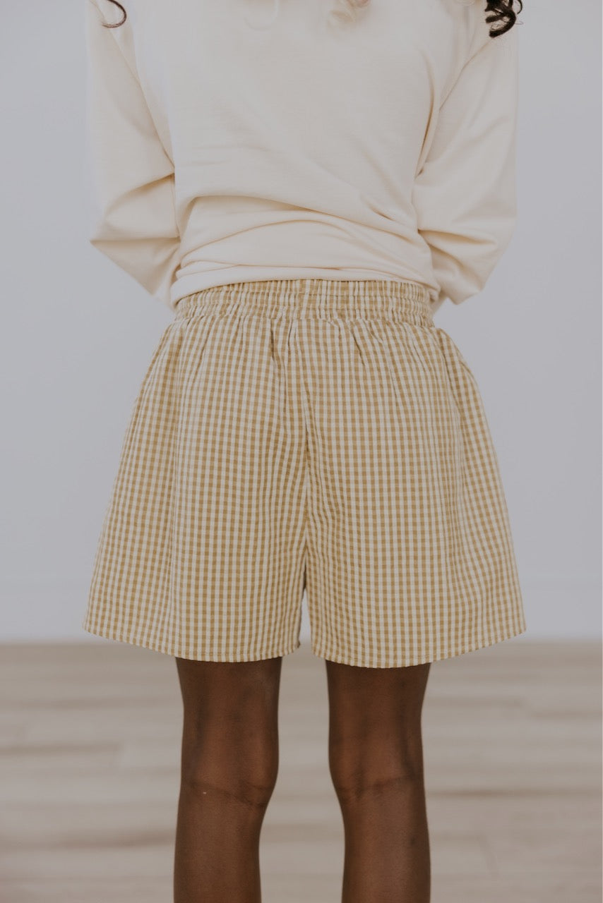 Mini We Were Gold Tie Waist Shorts