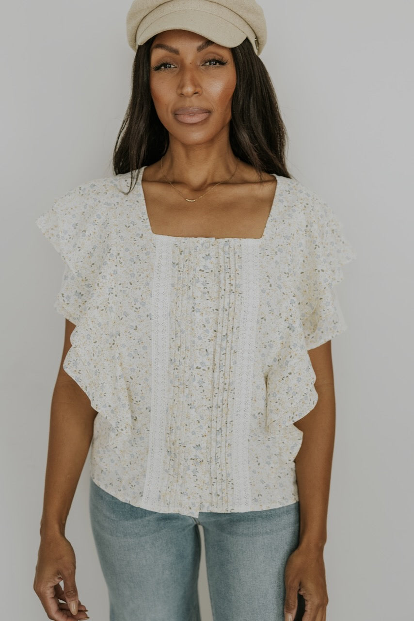 SALT Liliane Lace Trim Detail Blouse