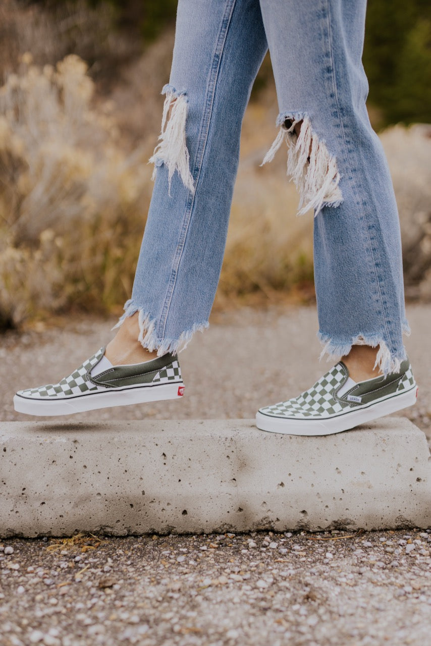 Checkerboard Slip On Vans