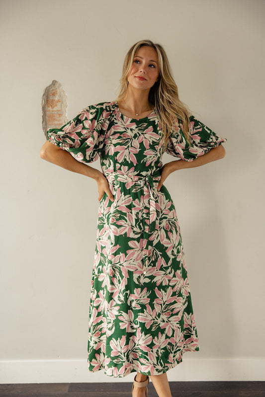 Darby Floral Puff Sleeve Midi