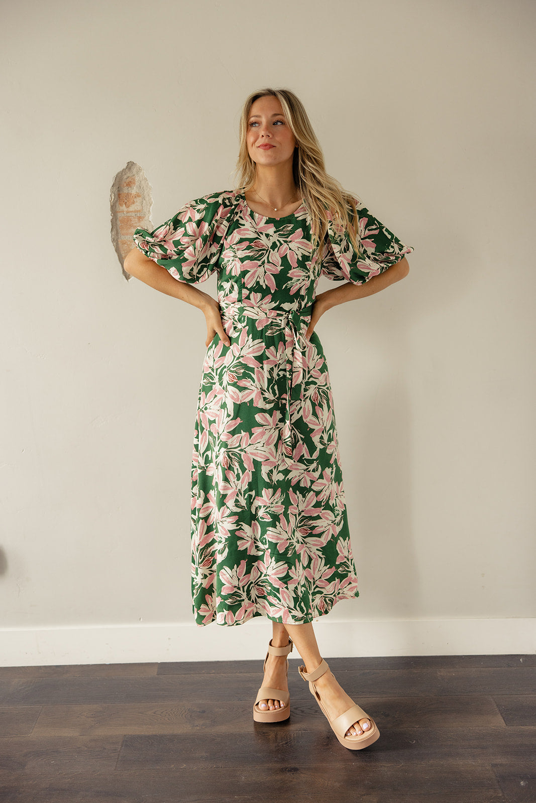 Darby Floral Puff Sleeve Midi