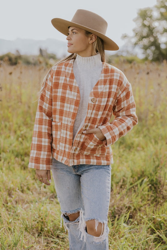 Blushing Red Plaid Jacket