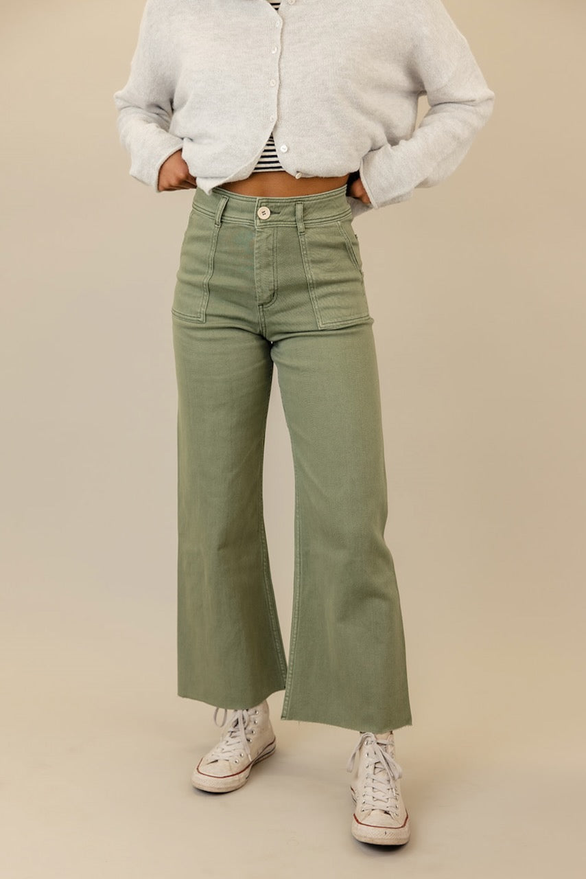 Skyler High Rise Raw Edge Pants