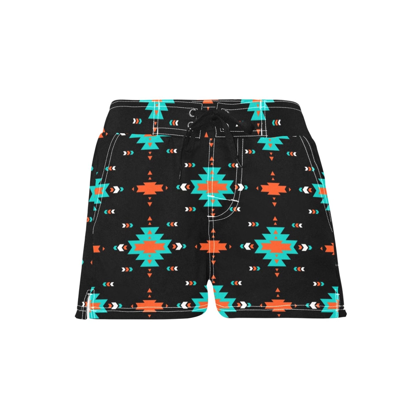 Women's Black Aztec Beach Board Shorts