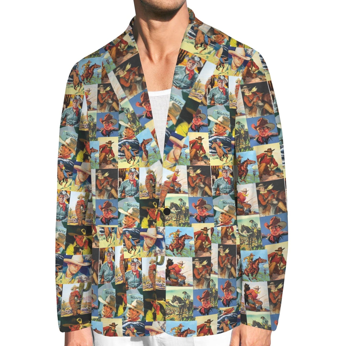 Cowboy Collage Men's Western Blazer