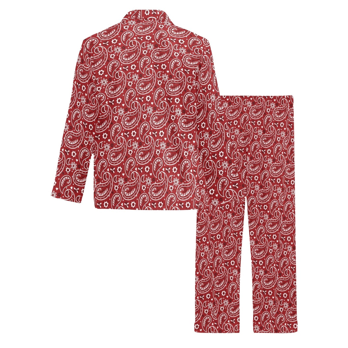 Red Bandana Men's Western Print Pajama Set