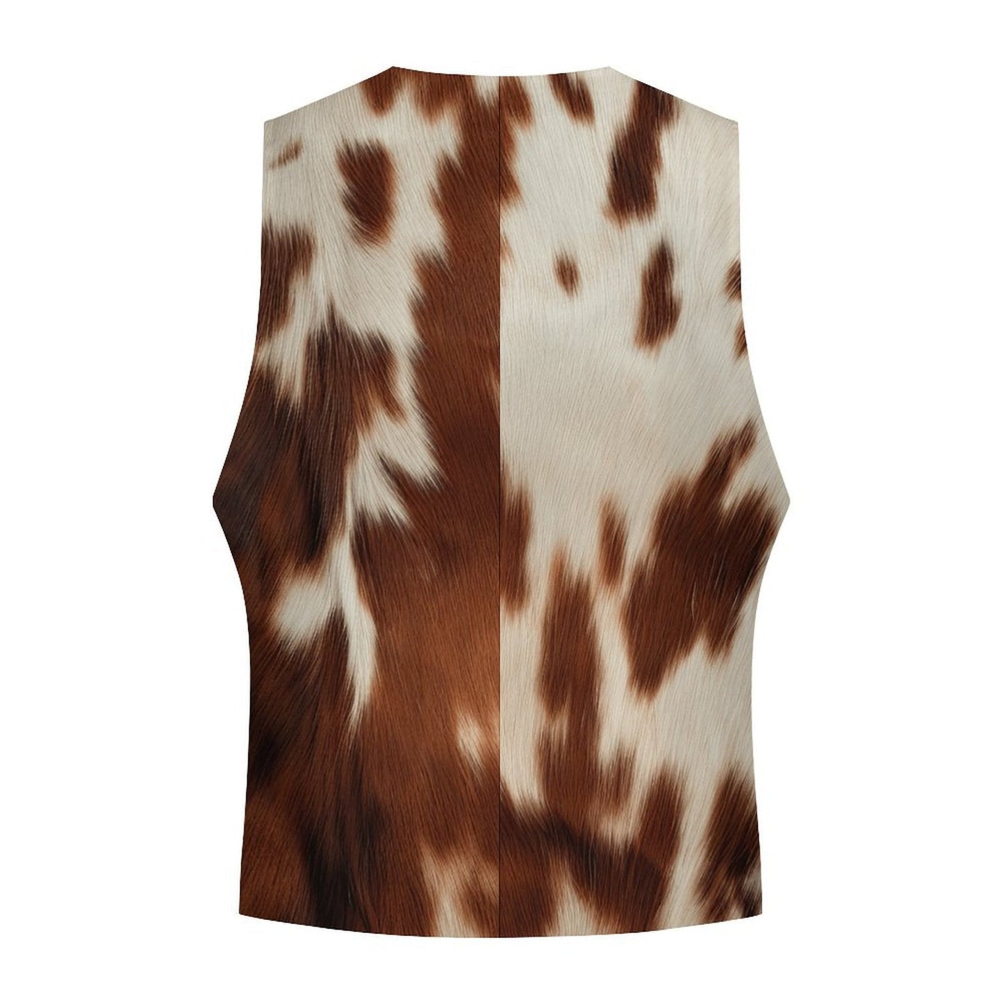 Cowhide Print Men's Western Vest