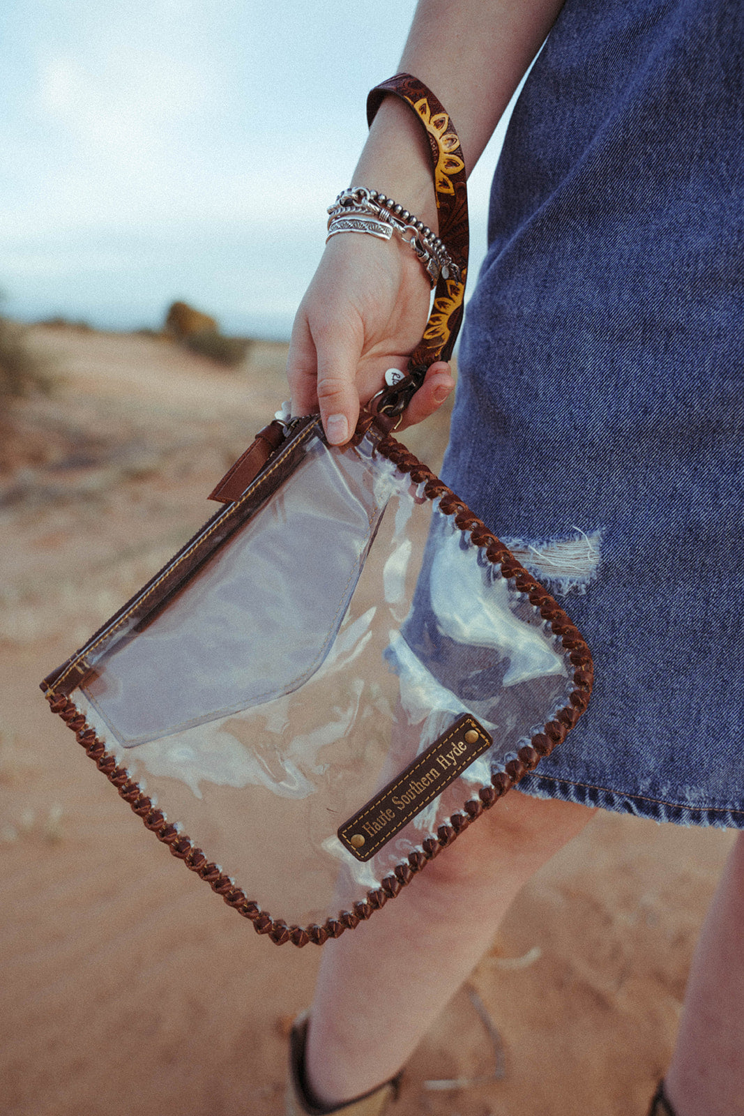 The Sunflower Fields Clear Bag, a Haute Southern Hyde by Beth Marie Exclusive