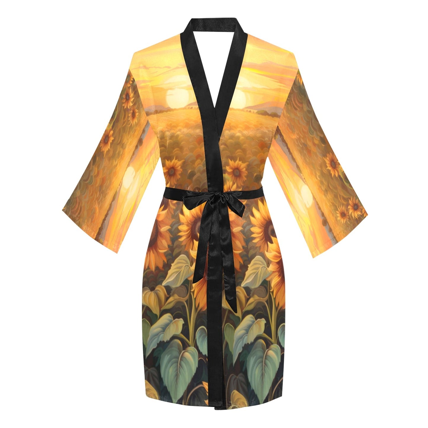 Sunflower Field Women's Lounge Kimono Robe