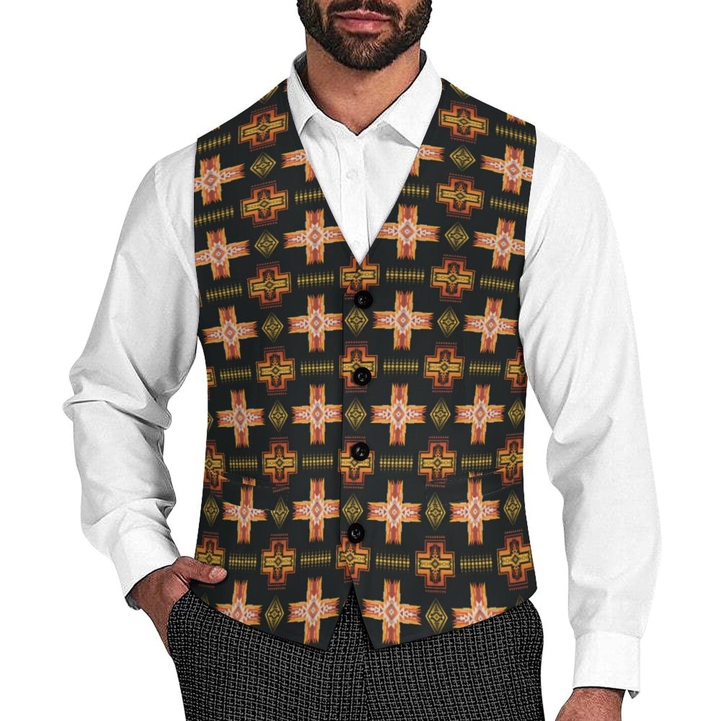 Fire Aztec Men's Western Vest