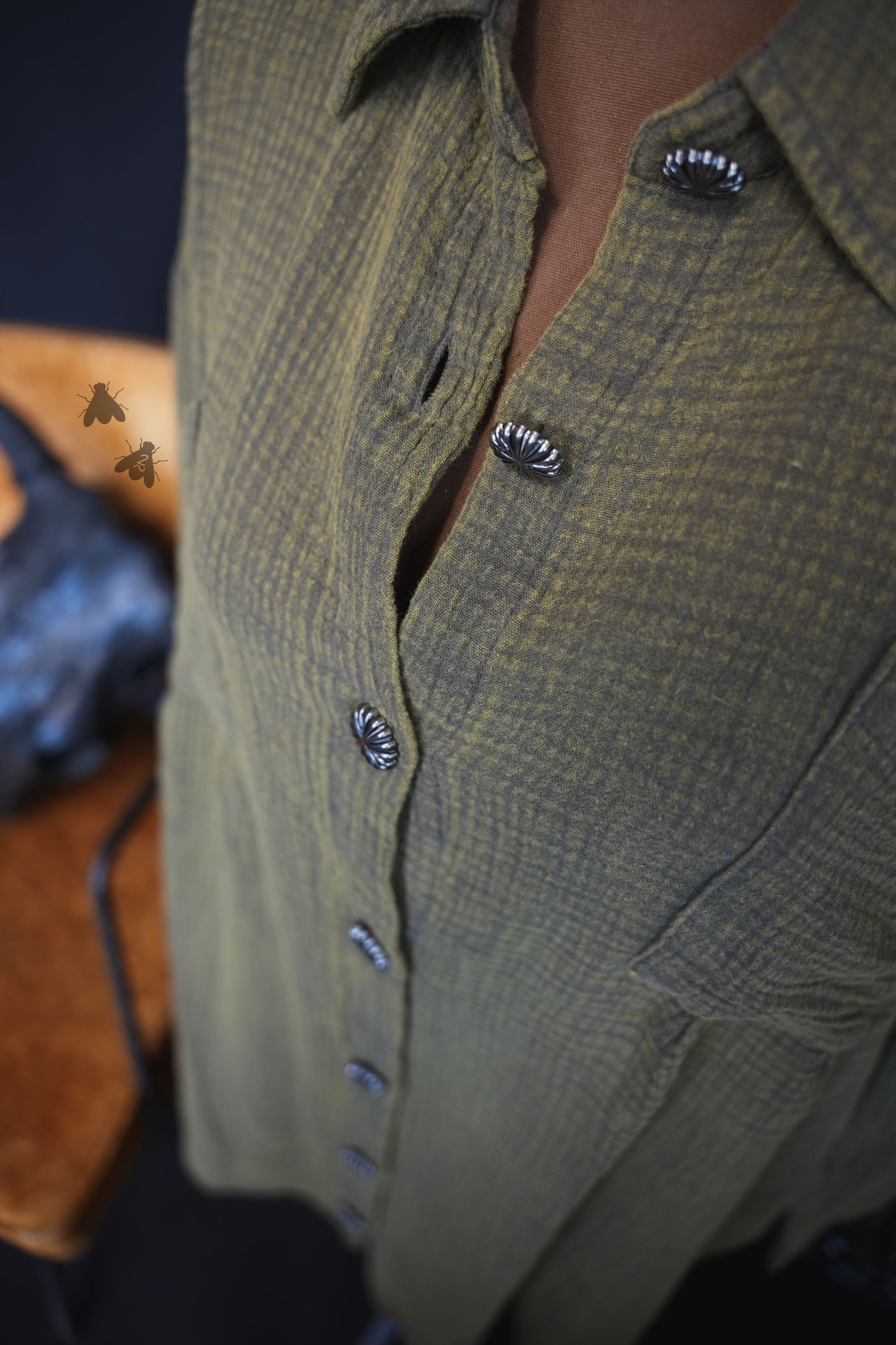 ACRES BUTTON UP* AGAVE [ONLY S/M]