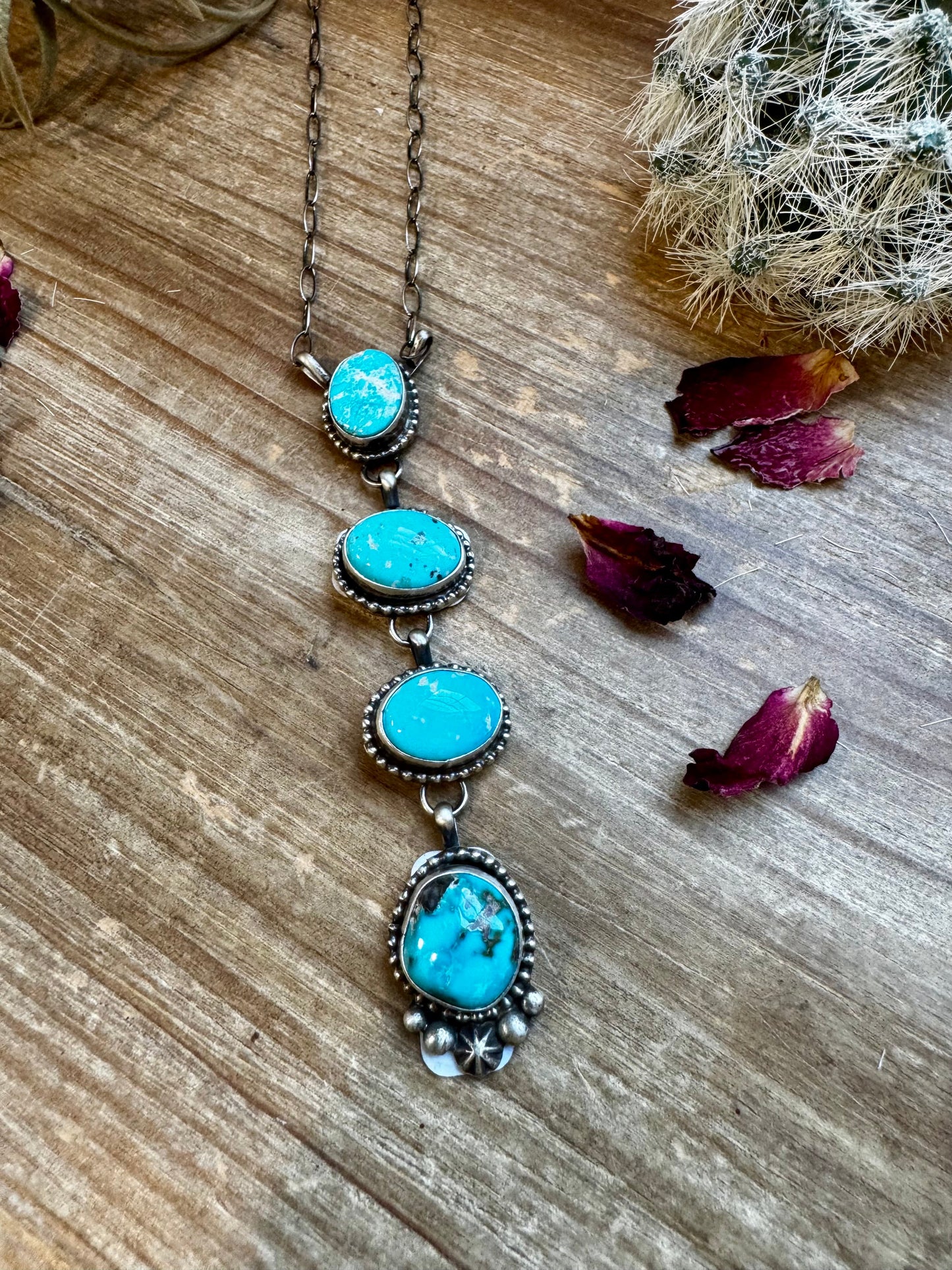 4 Stones Kingman turquoise necklace