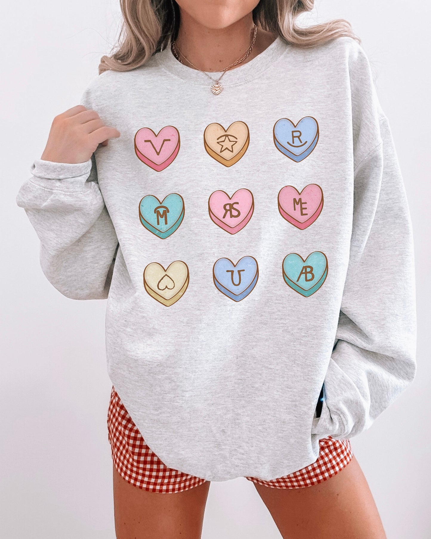 Branded Candy Hearts Crewneck