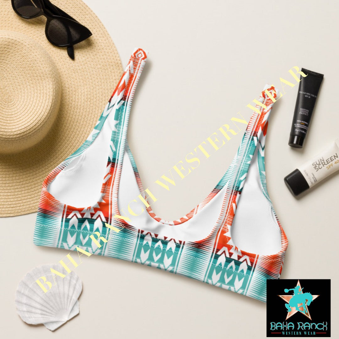 Yeehaw Aztec Print Bikini Top