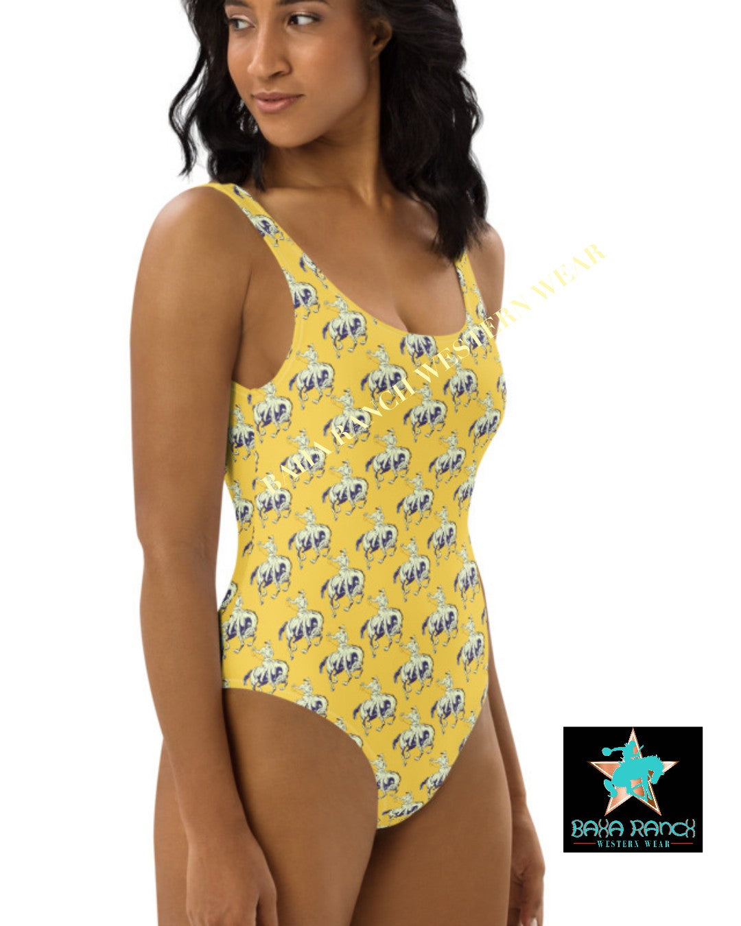 Yeehaw Vintage Bronc Buster One-Piece Swimsuit