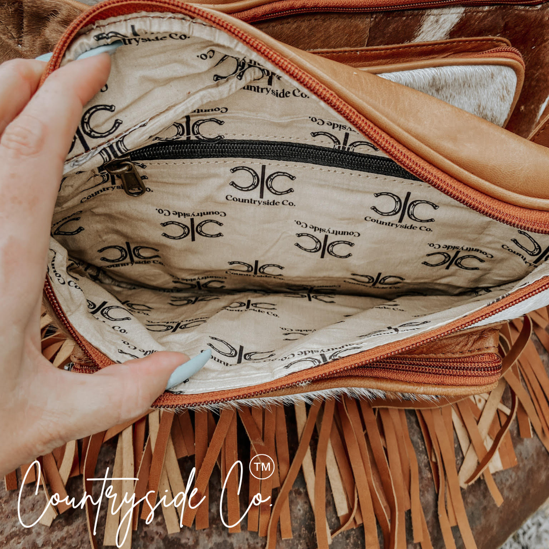 Addy Cowhide Sling Festival Bag by Countryside Co.