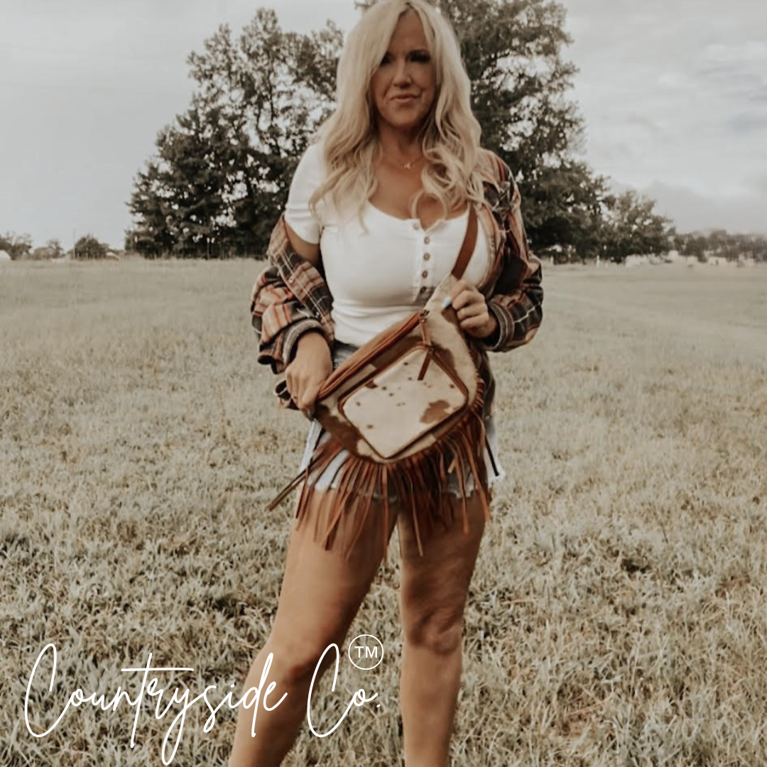 Addy Cowhide Sling Festival Bag by Countryside Co.