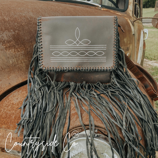 Bandera Boot Stitch Fringe Purse by Countryside Co.