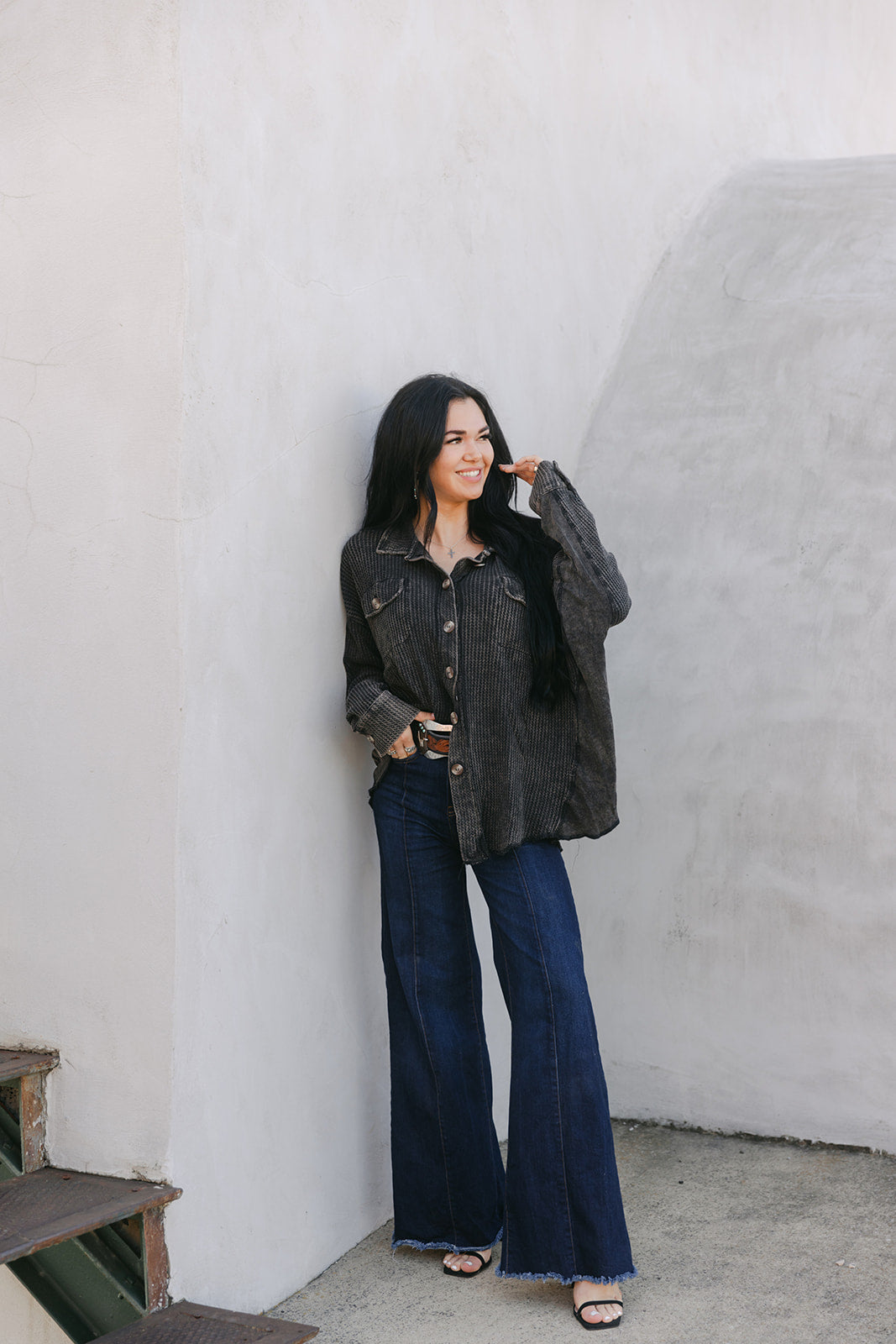 The Loretta Flare Jean in Dark Wash