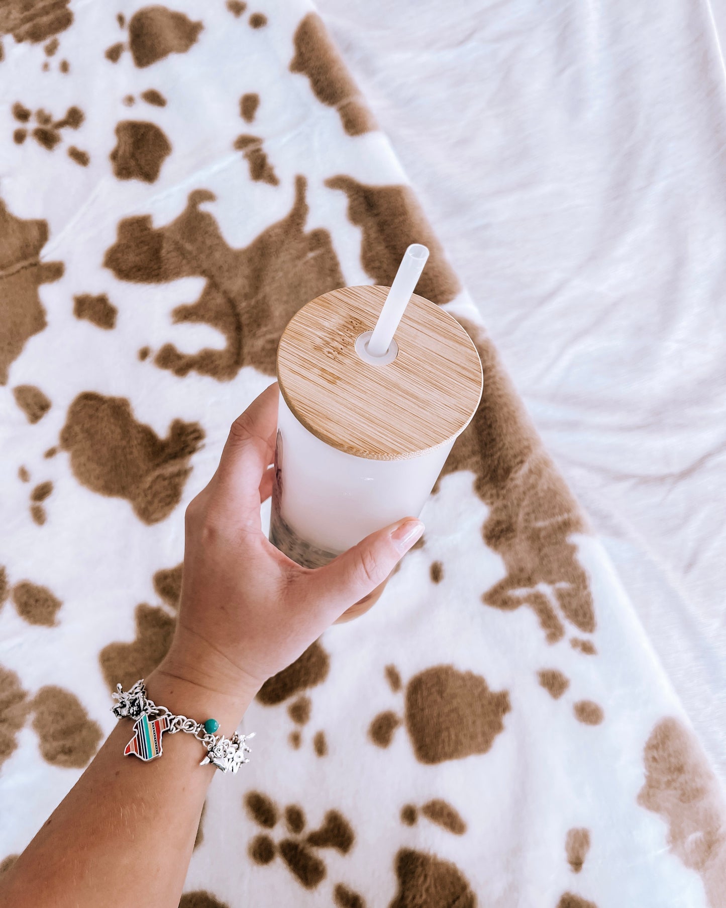 Cowboy Rides Away Frosted Glass Tumbler