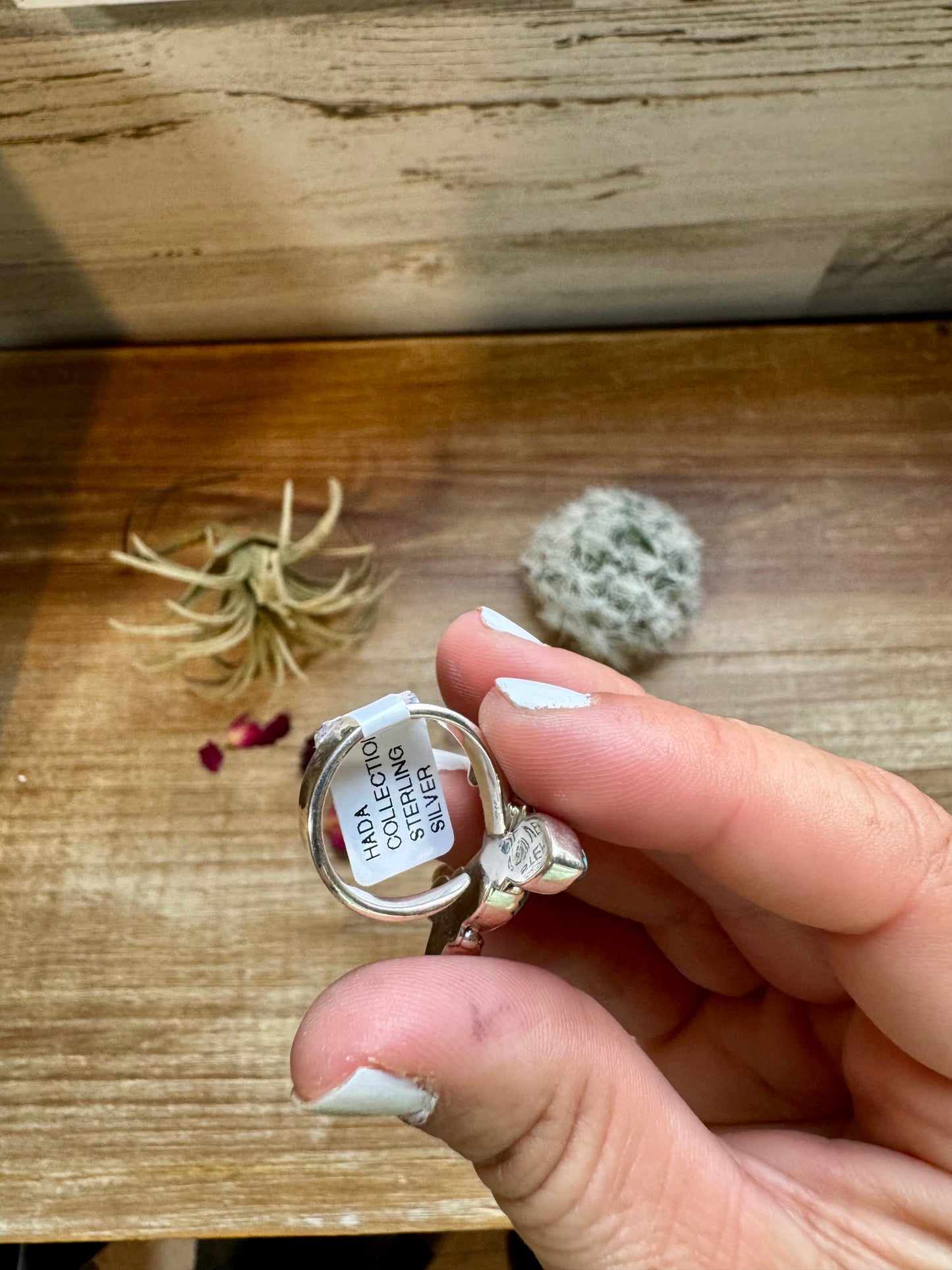 Cactus Ring - Adjustable - sterling silver Turquoise and Apple corrals