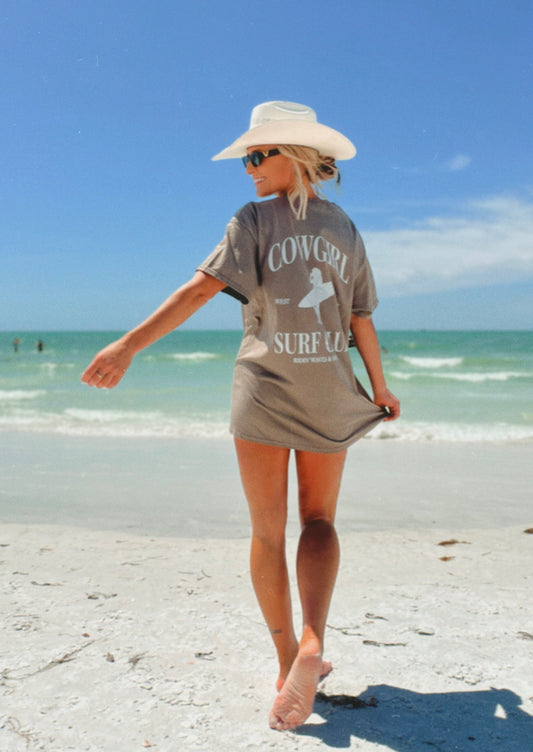 The Cowgirl Surf Club Tee in Brown