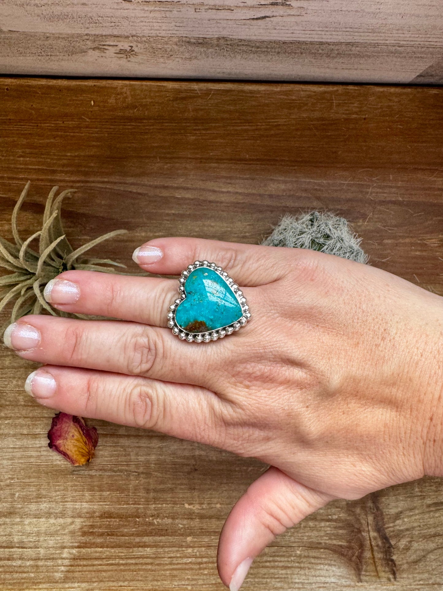 Hearth Ring -size 8 - Kingman turquoise & sterling silver