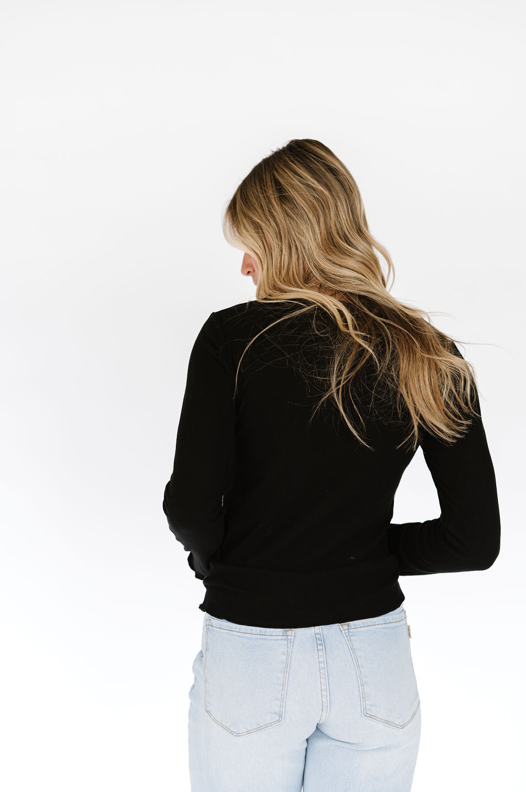 Karli Long Sleeve Top in Black