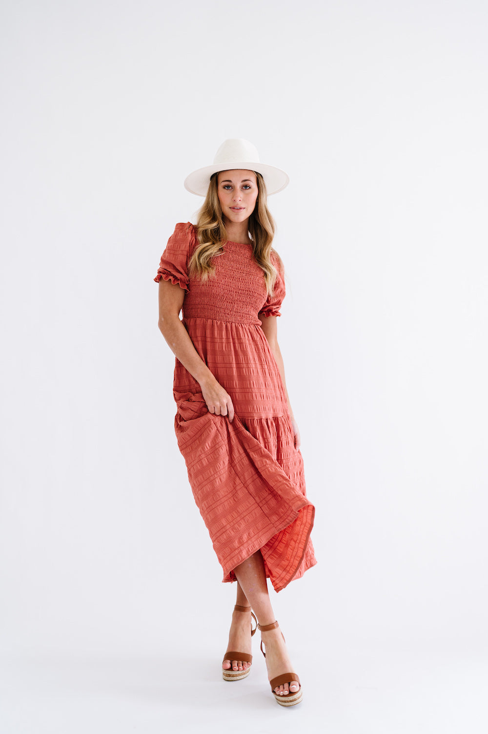 Darla Dress in Orange Rose