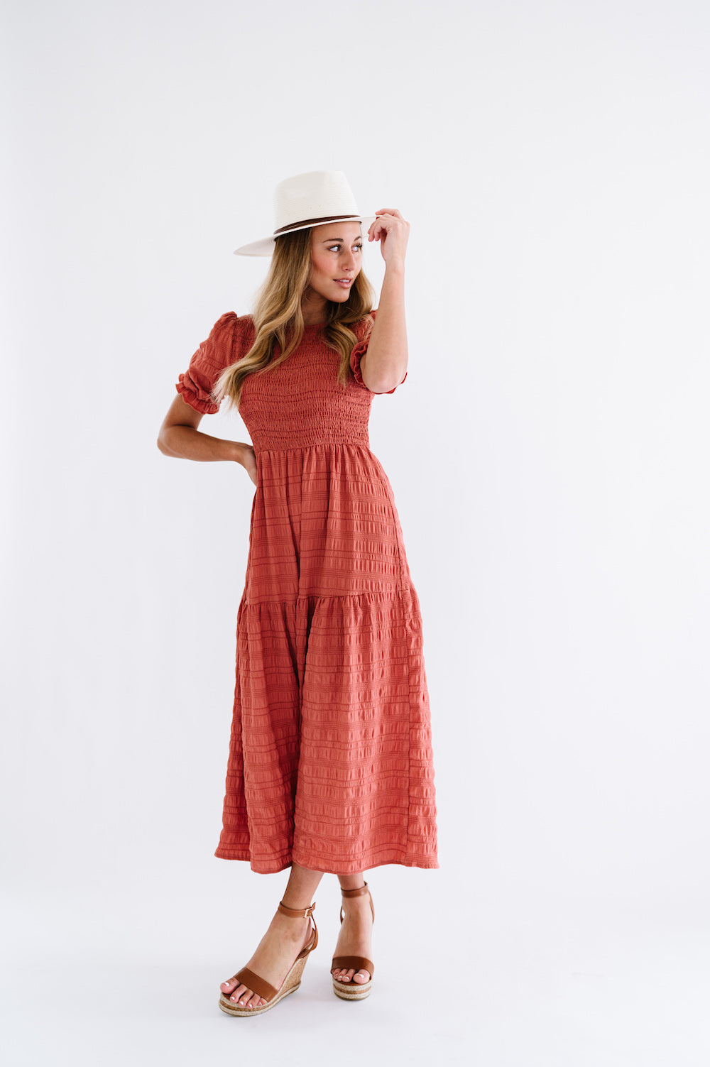 Darla Dress in Orange Rose