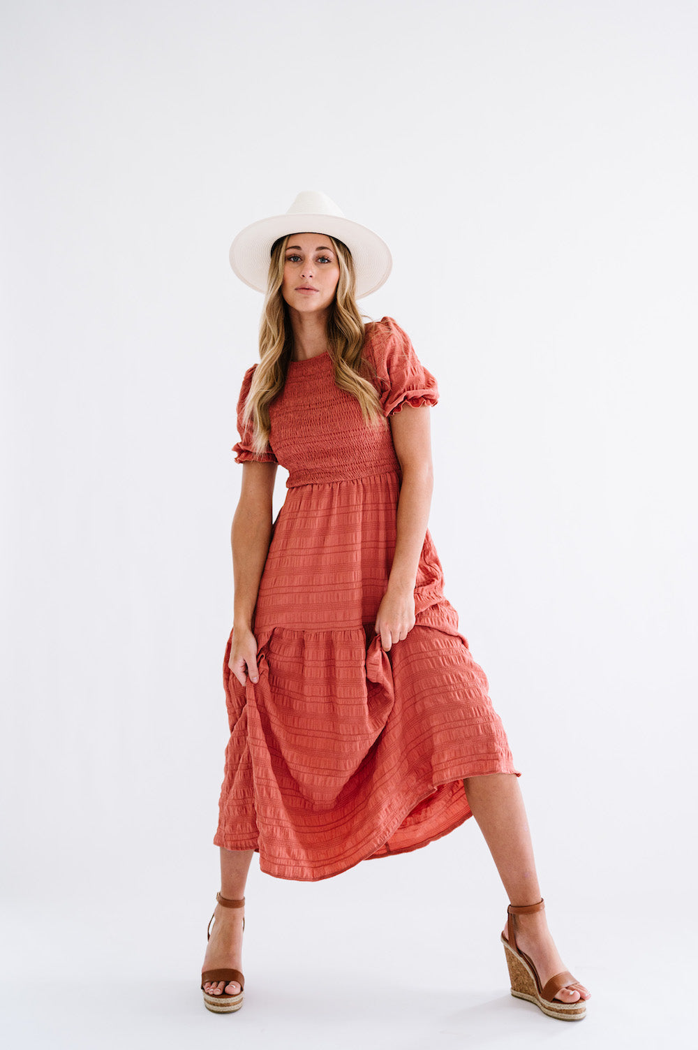 Darla Dress in Orange Rose