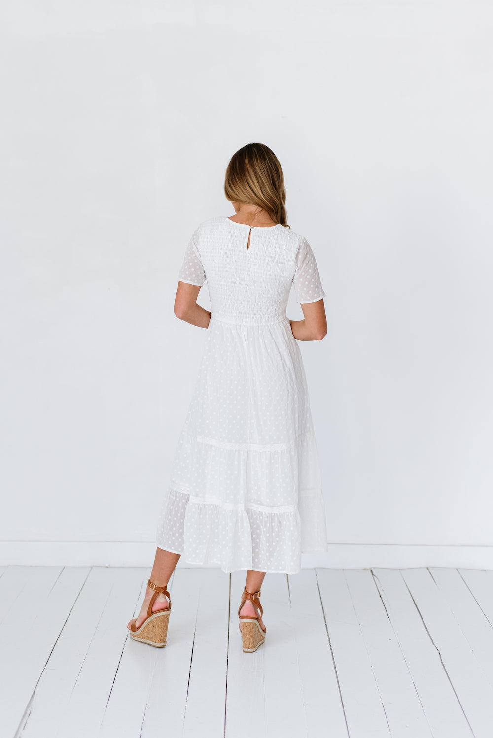 Isla Dot Dress in White