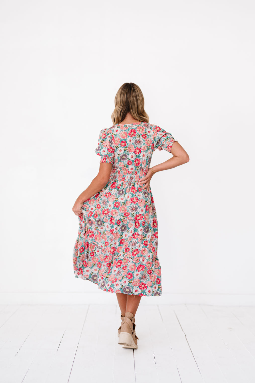 Margo Dress in Floral Teal