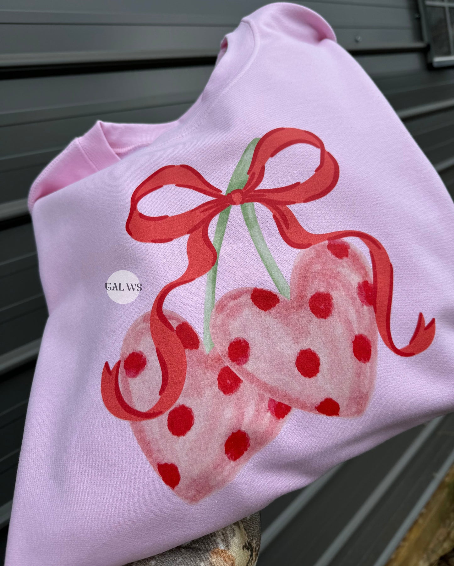 Polka dot heart cherries tee & sweatshirt