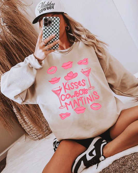 Kisses, Cowboys, & Martinis Crewneck