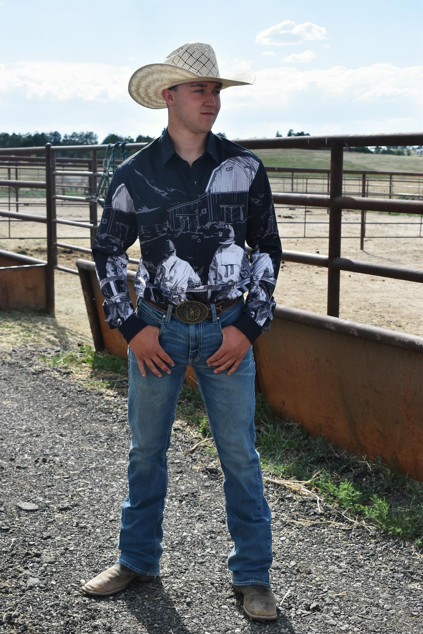 Sepia Cowboy Ranch Long Sleeve Button Up Arena Shirt