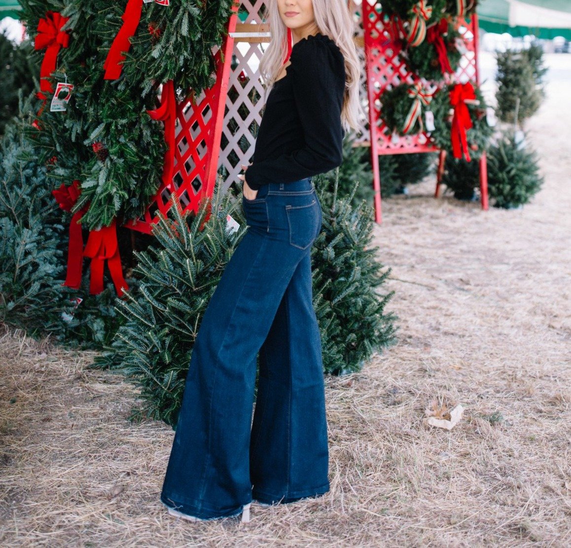 The Loretta Flare Jean in Dark Wash