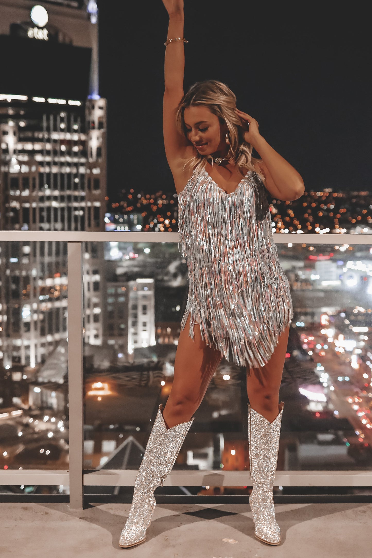 Shake It My Way Short Sequin Fringe Mini Dress