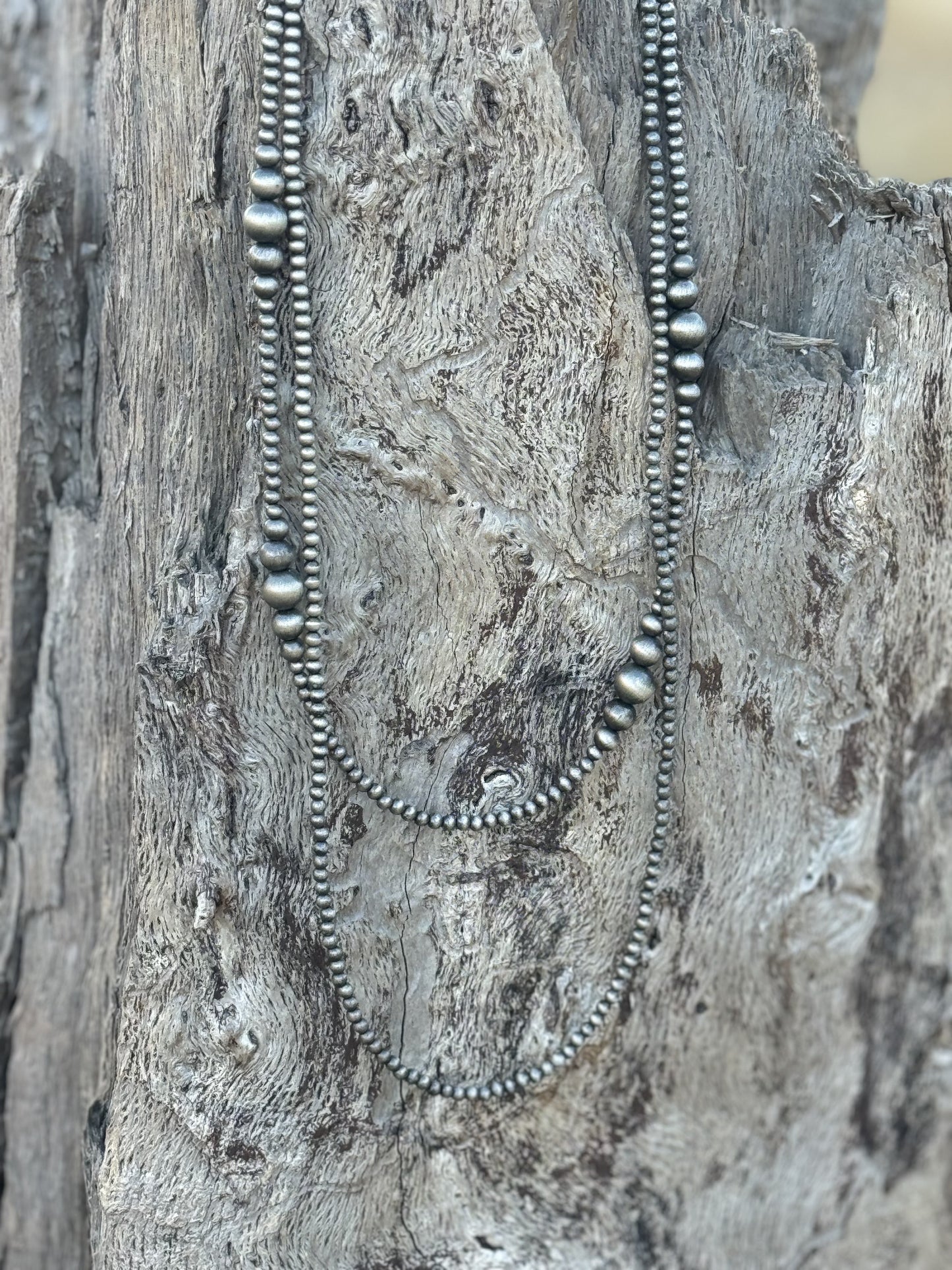 Silver Pearls Duo Layer Necklace