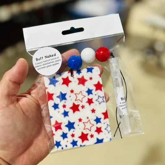 Red White & Blue Stars Felt Car Freshie