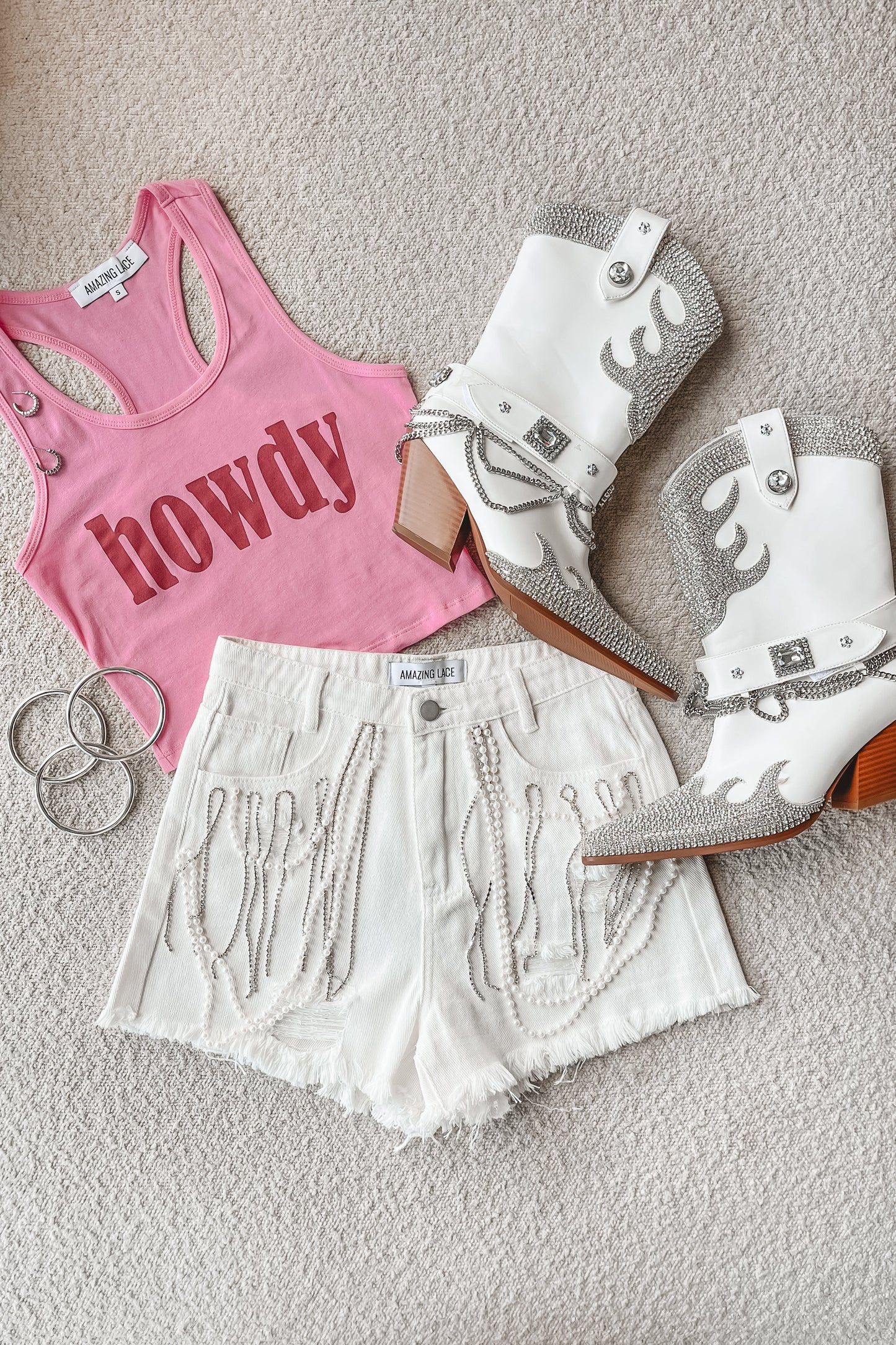 Howdy Fitted Cropped Rodeo Tank Top