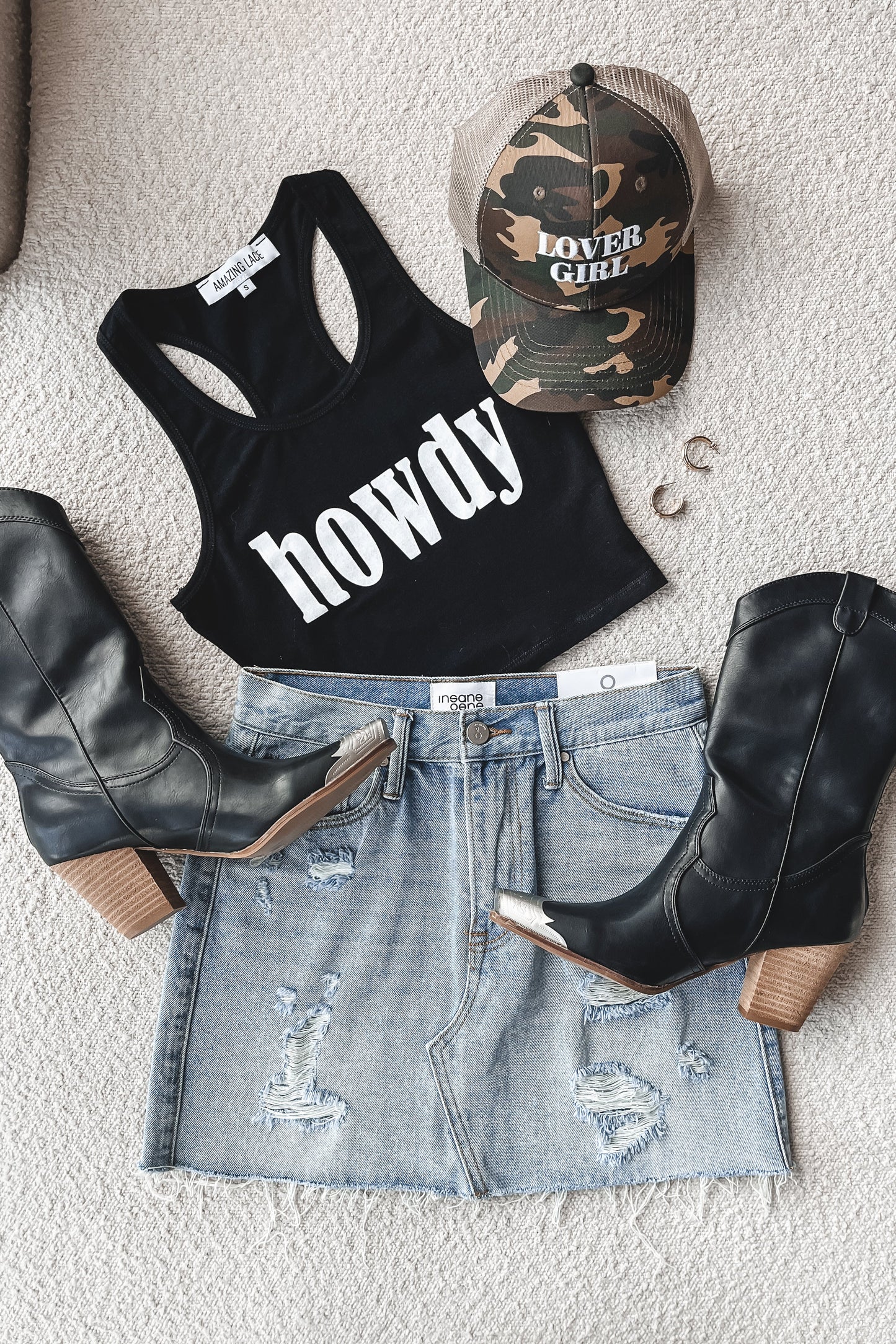 Howdy Fitted Cropped Rodeo Tank Top