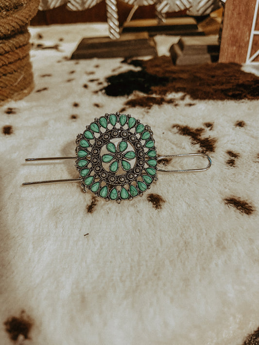 Turquoise Cluster Hair Pin