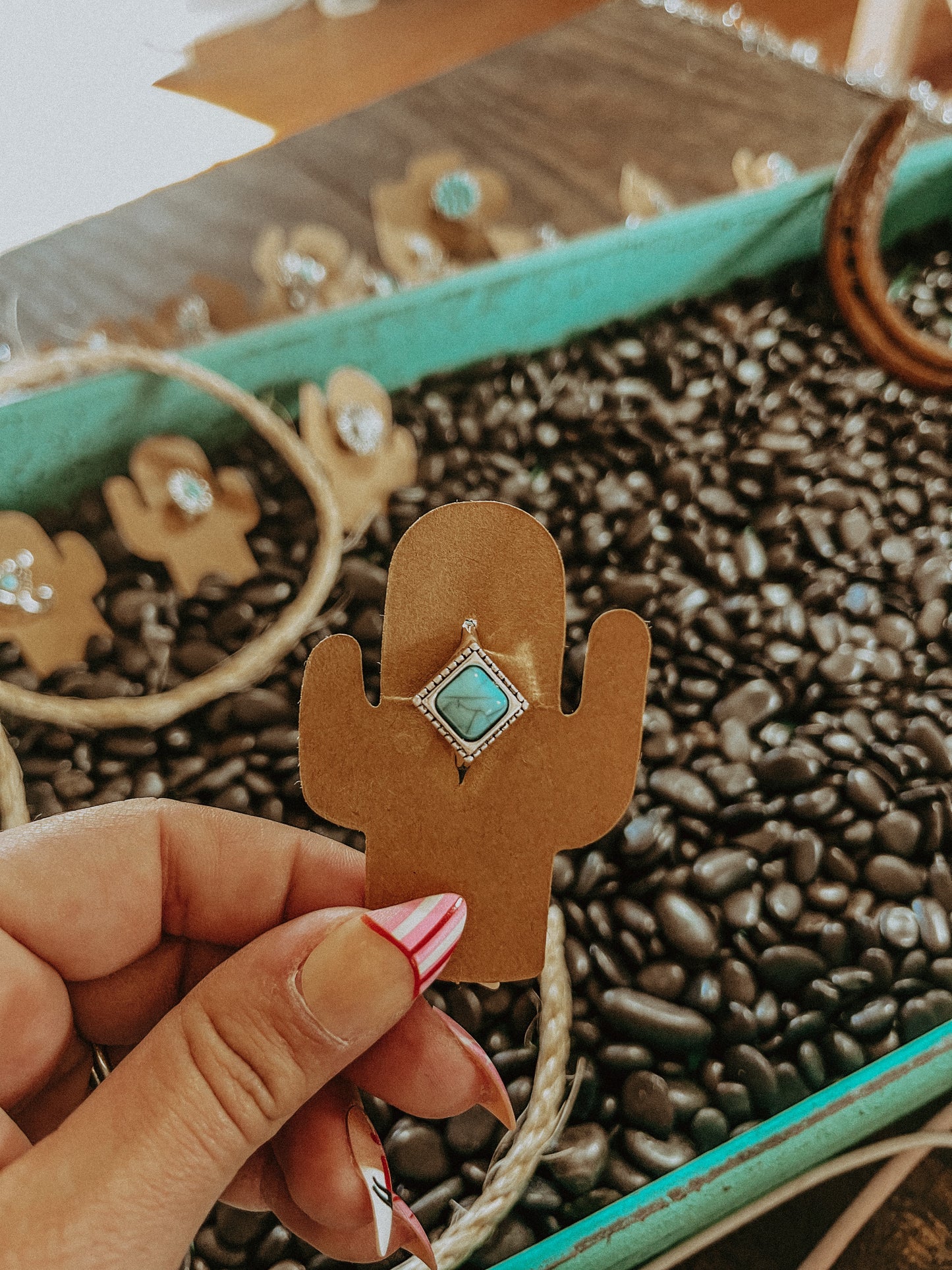 Size 6.5 Diamond Turquoise Ring