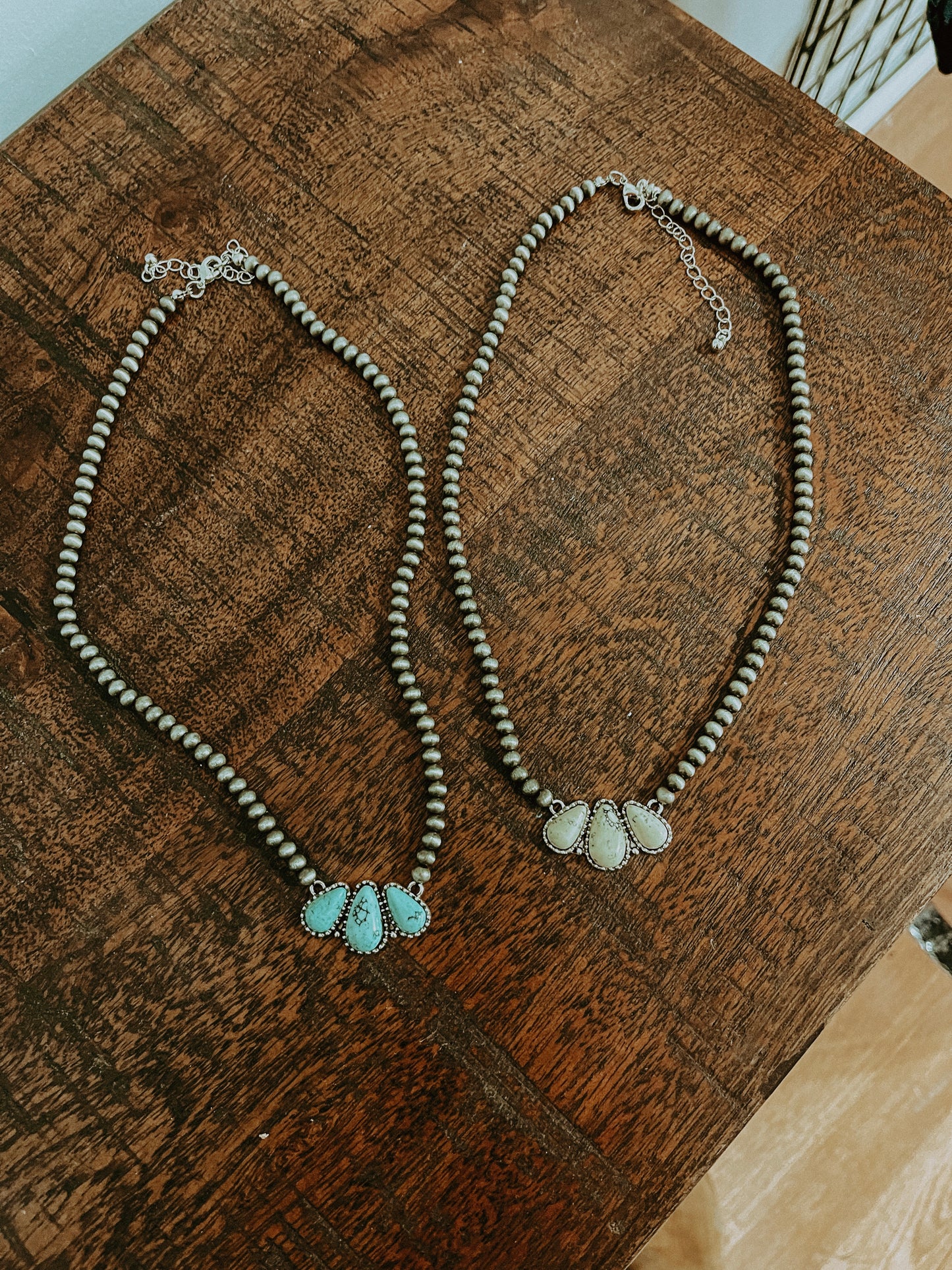 Half Pendant Stone Necklace