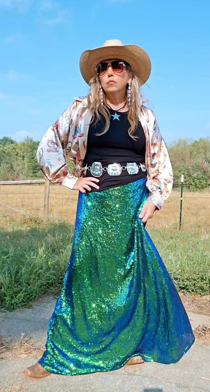 Excalibur Mermaid Sequin Maxi Skirt